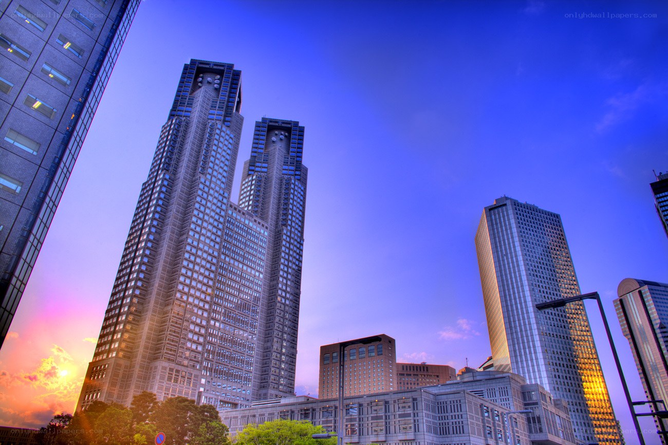 Tokyo skyline at sunset