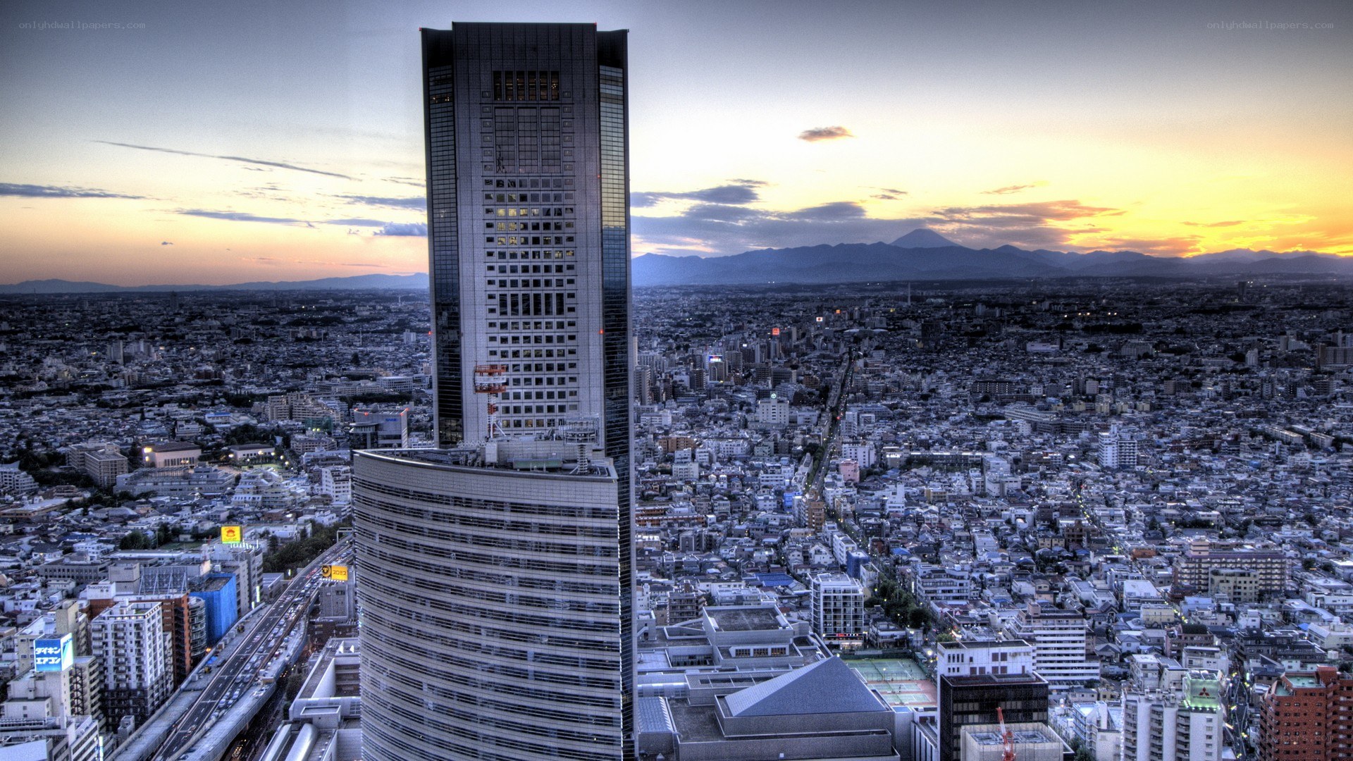 Tokyo skyline at sunset