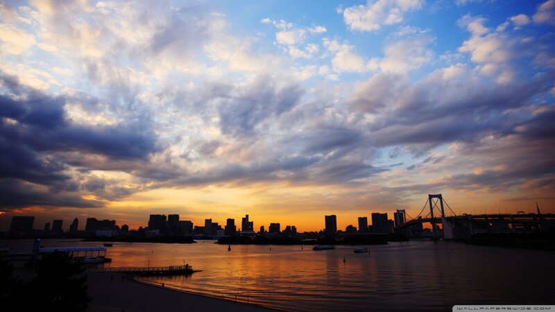 Tokyo Skyline at Sunset — Blue