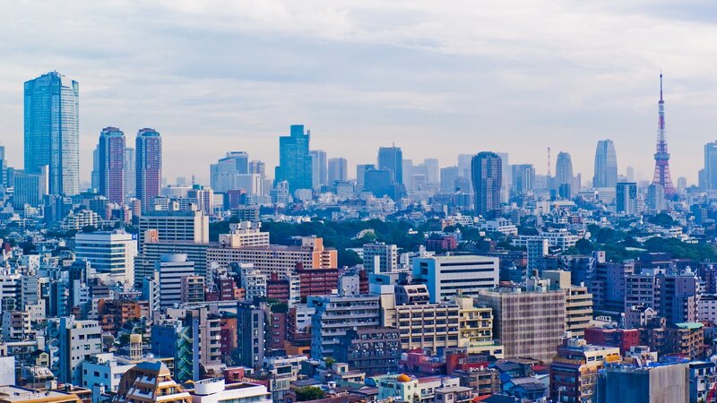 Tokyo Skyline — Blue, Calm