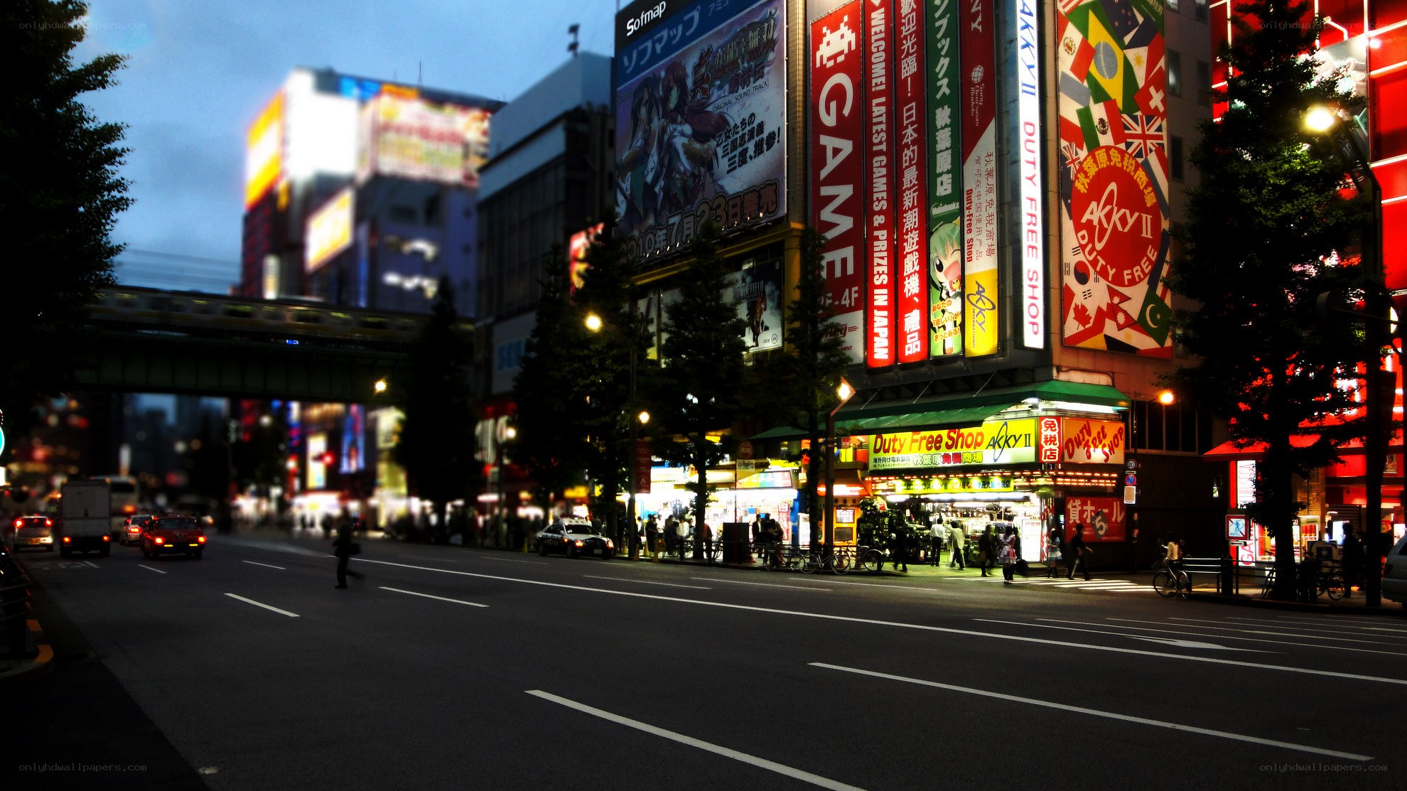 Tokyo street at dusk