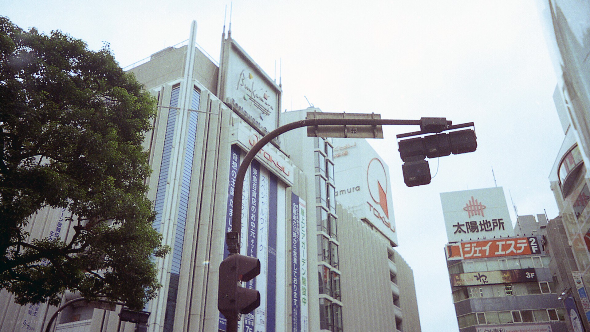 Tokyo street scene with buildings