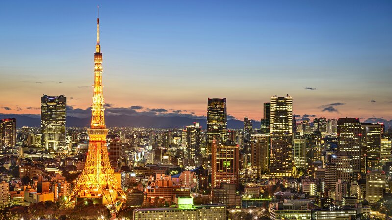 Tokyo Tower at Dusk — Blue, Serene, Sunset