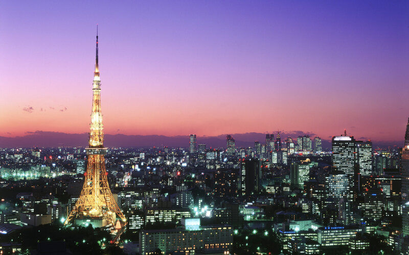 Tokyo Tower at Dusk — Purple, Serene, Sunset