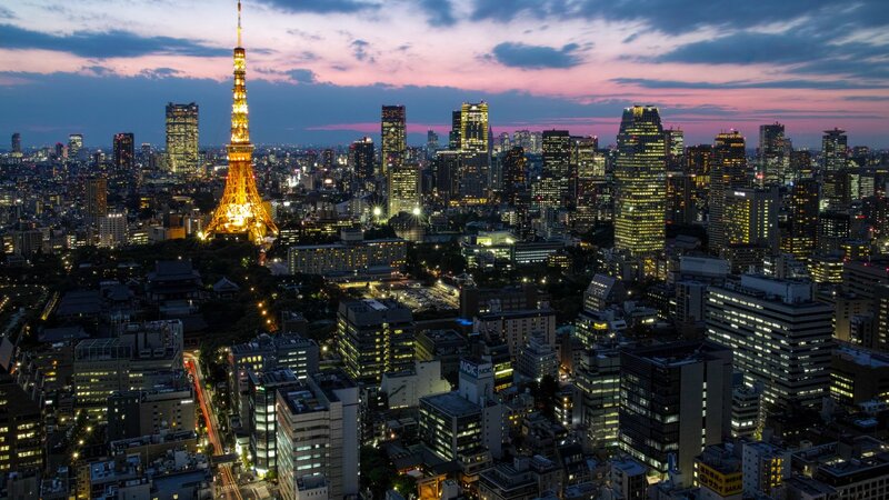 Tokyo Tower at Dusk — Purple