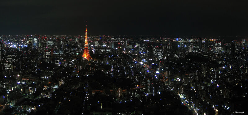 Tokyo Tower at Night — Black, Dark, Photograph, Cityscape, Buildings
