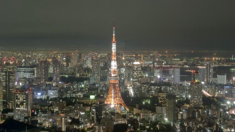 Tokyo Tower at Night — Black, Urban, Photograph, Cityscape