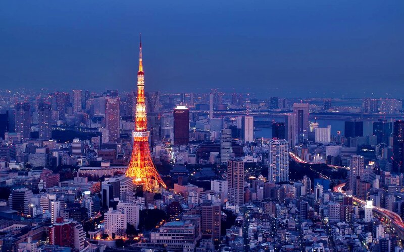 Tokyo Tower at Night — Blue, Dramatic