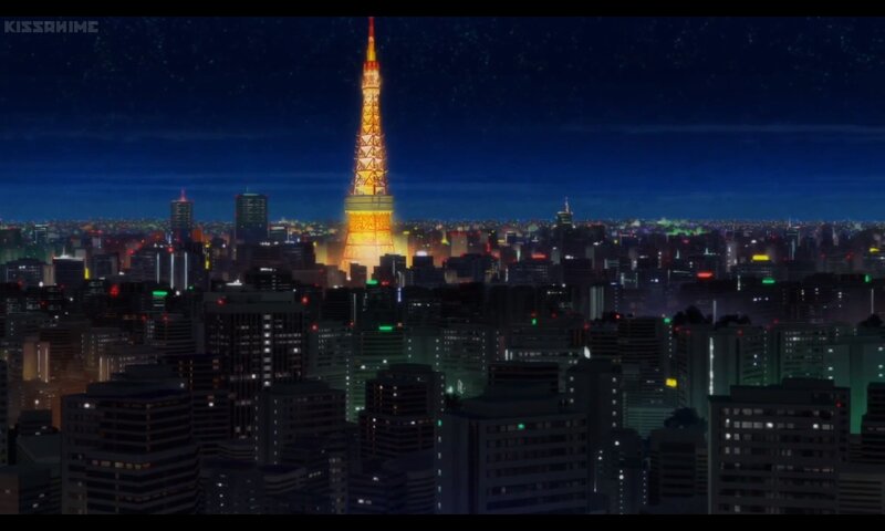 Tokyo Tower at Night — Blue, Serene, Anime, Cityscape