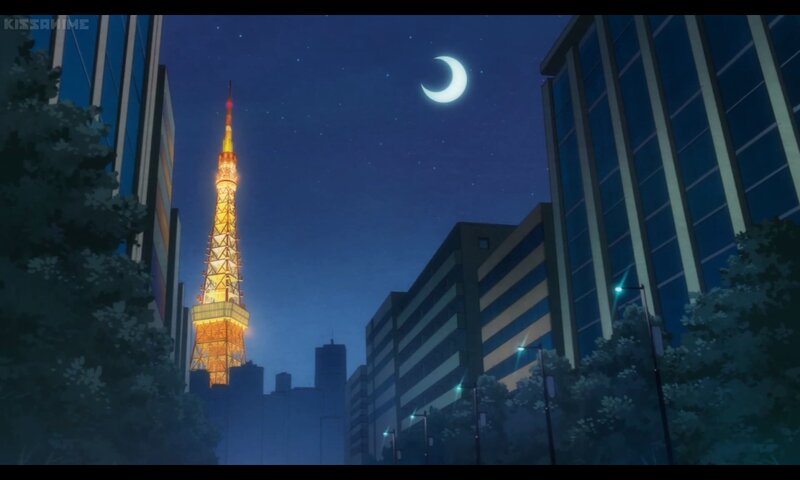 Tokyo Tower at Night — Blue, Serene, Anime