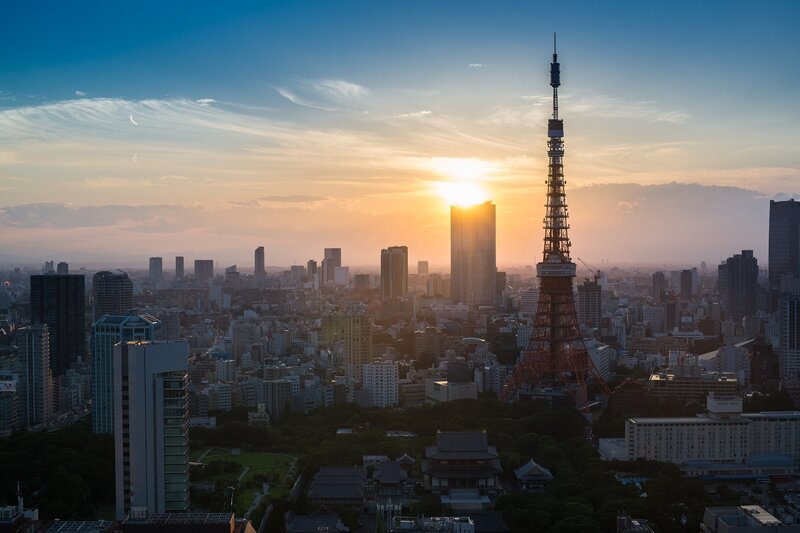Tokyo Tower at Sunset — Blue