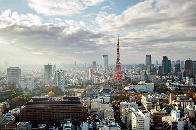 Tokyo Tower Cityscape — Red