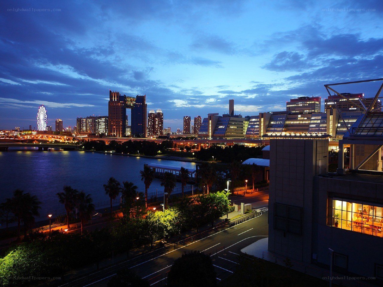 Tokyo waterfront at dusk