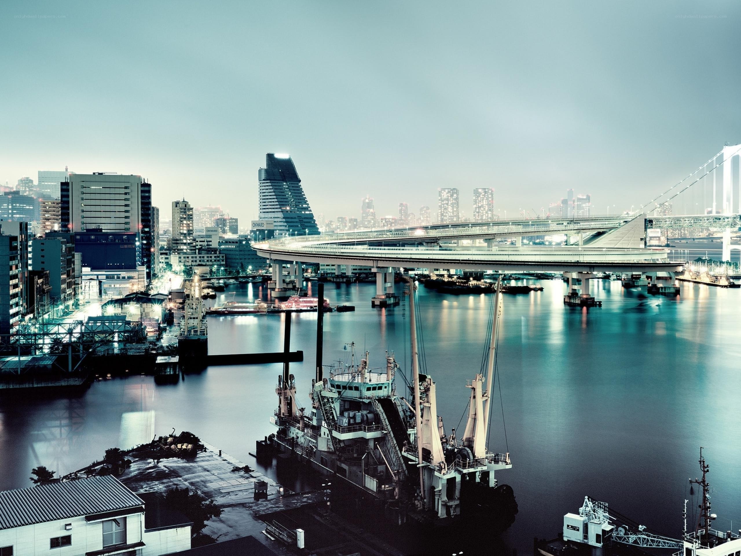 Tokyo waterfront at dusk