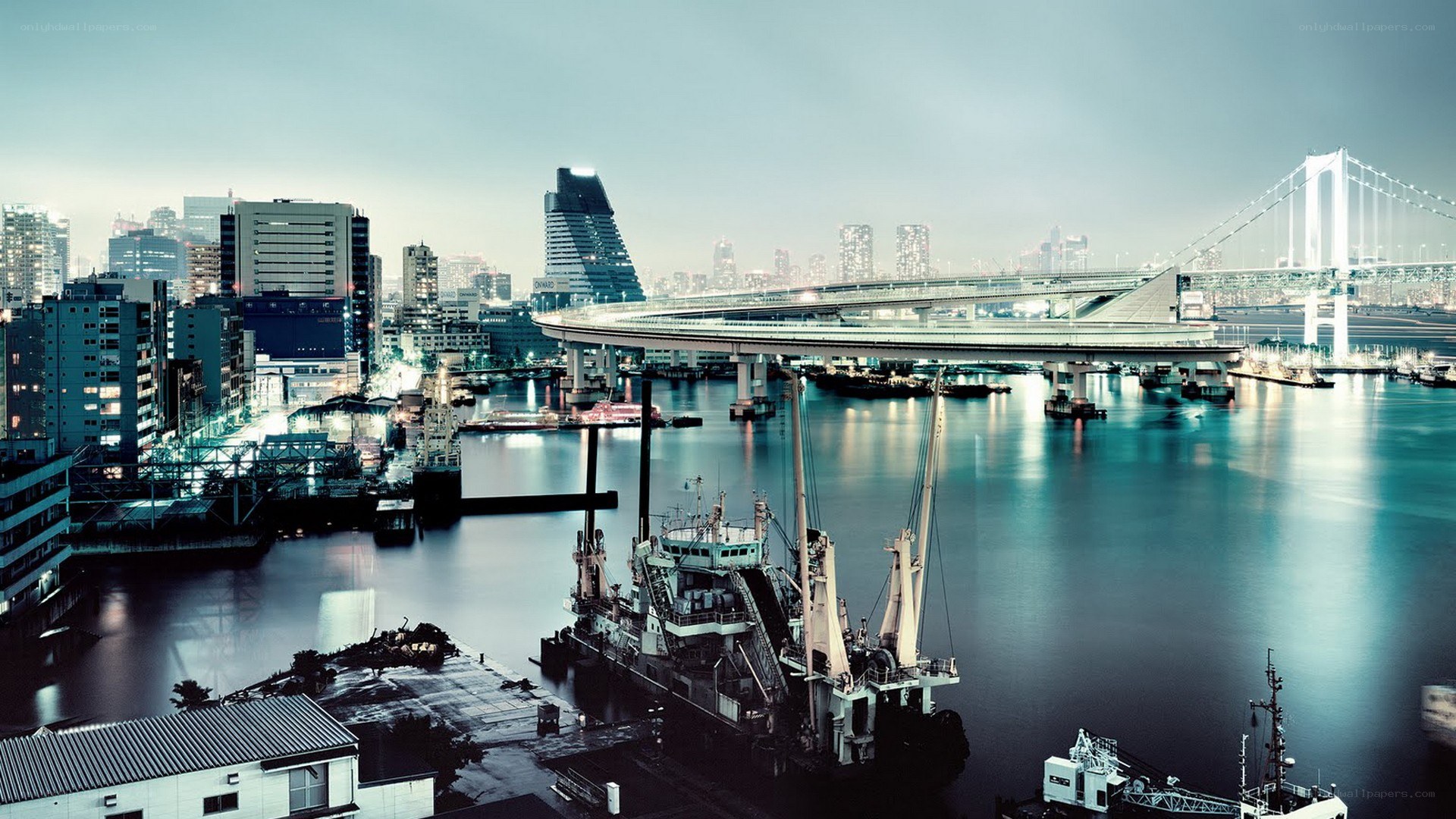 Tokyo waterfront at dusk