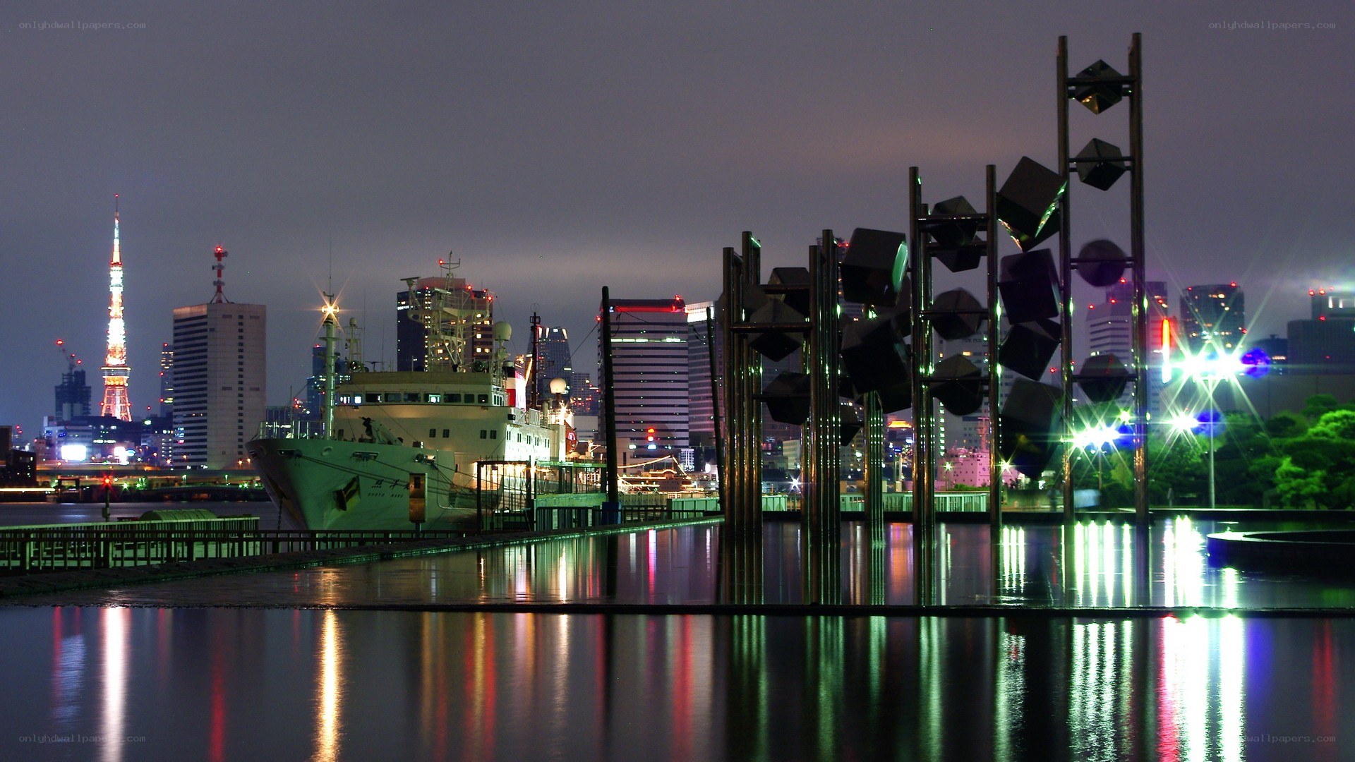 Tokyo waterfront at night