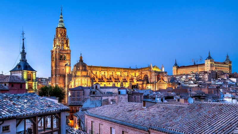 Toledo Cathedral at Dusk — Blue