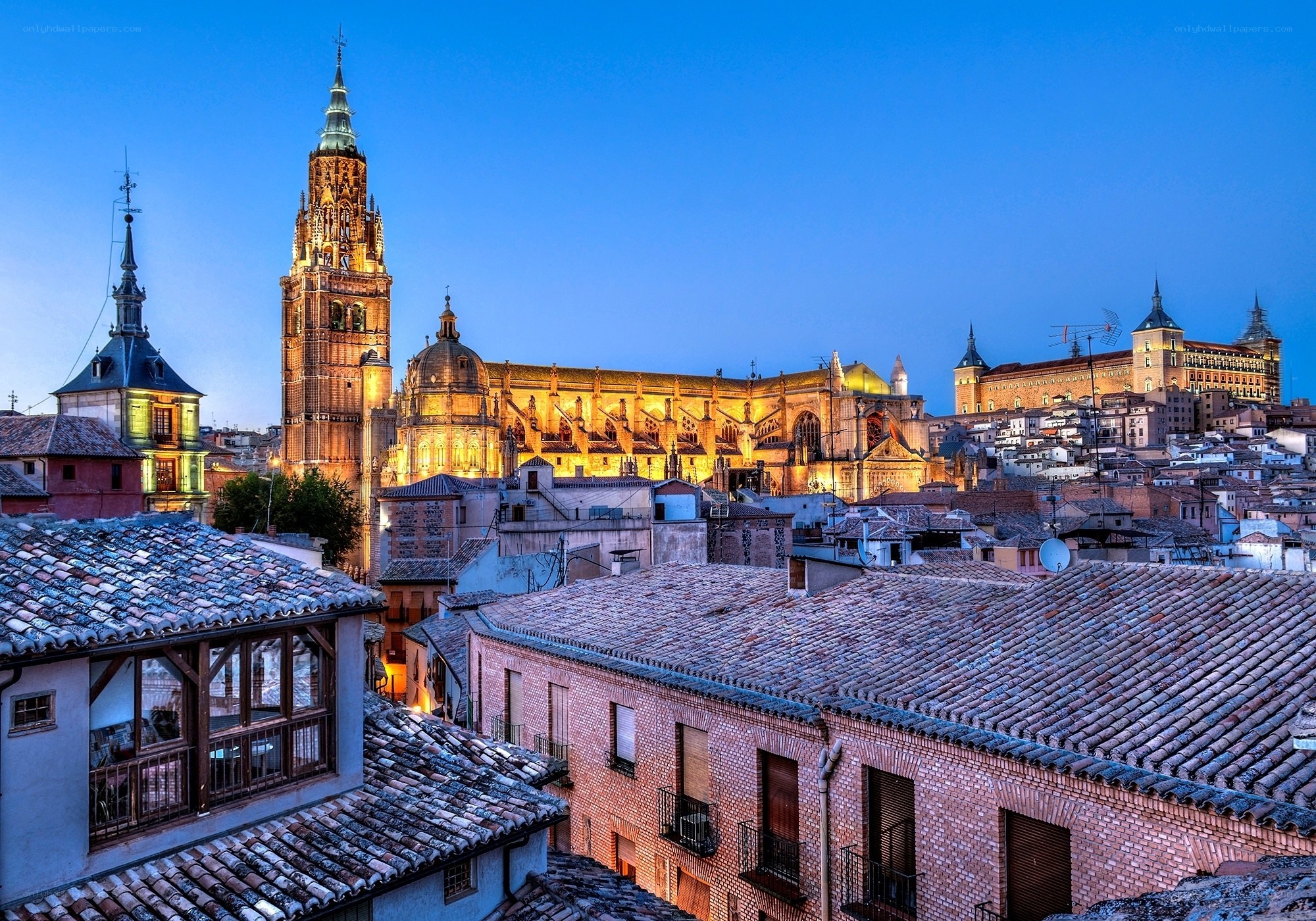 Toledo cathedral at dusk
