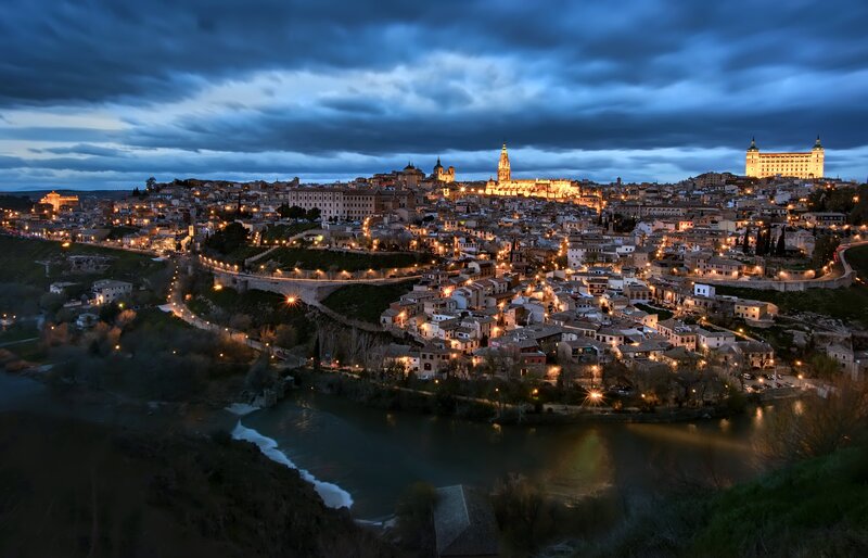 Toledo City at Dusk — Blue