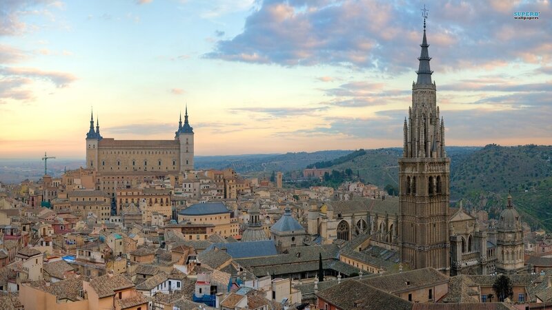 Toledo Skyline at Dusk — Beige