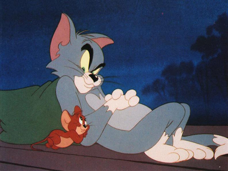 Tom and Jerry at night