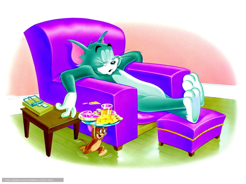 Tom and Jerry in the living room