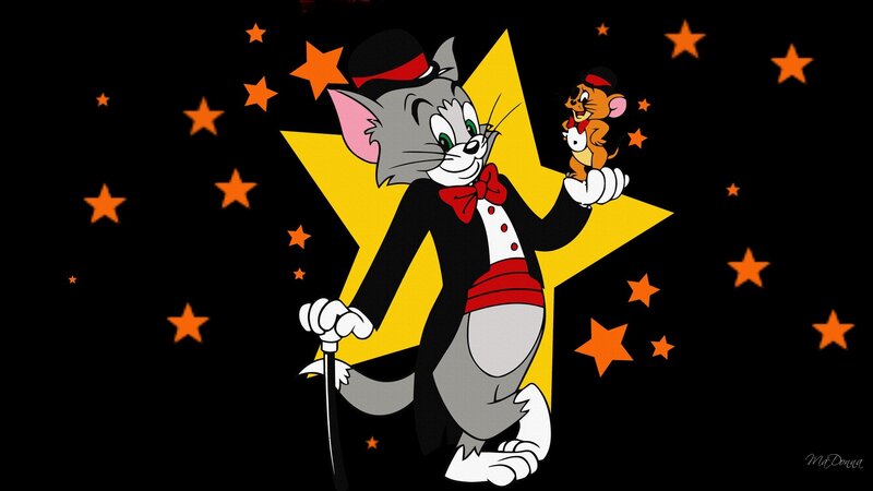 Tom and Jerry in Tuxedos — Black