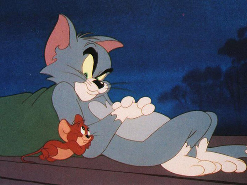 Tom and Jerry on a Rooftop