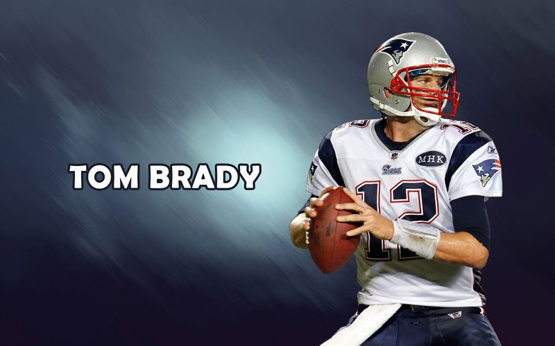 Tom Brady Holding Football — Blue, Dramatic