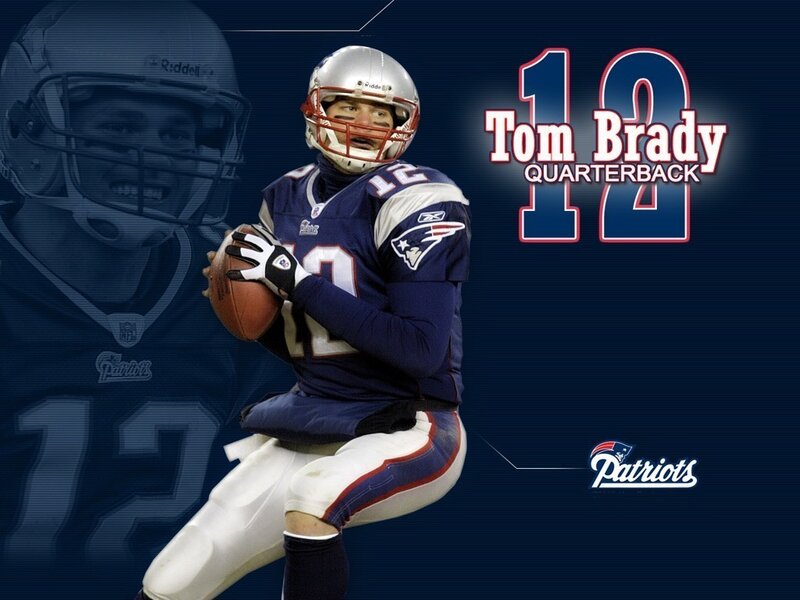 Tom Brady Holding Football — Blue