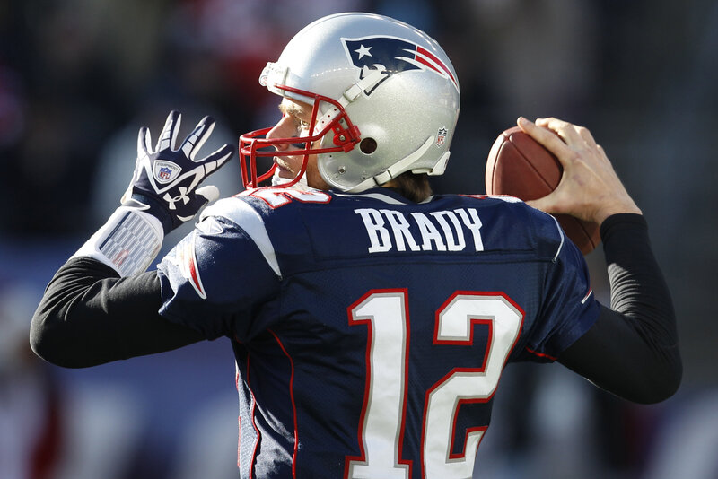 Tom Brady preparing to throw