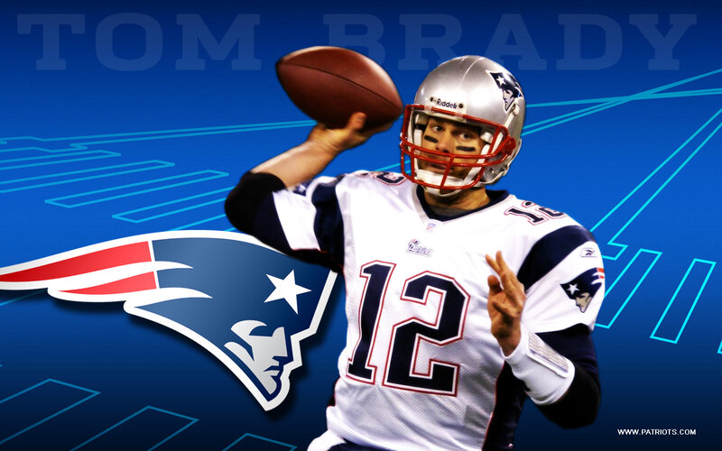 Tom Brady Throwing Football — Blue