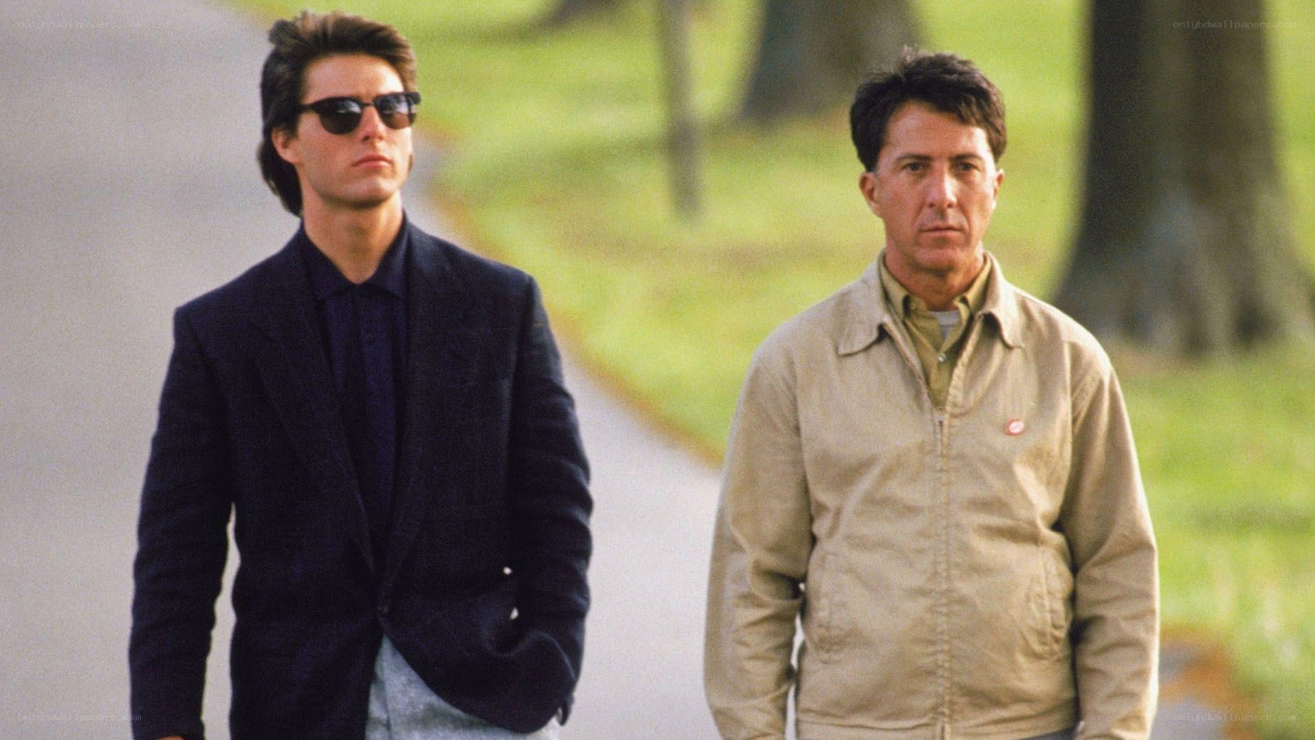Tom Cruise and Dustin Hoffman walking