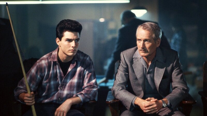 Tom Cruise and Paul Newman in a scene