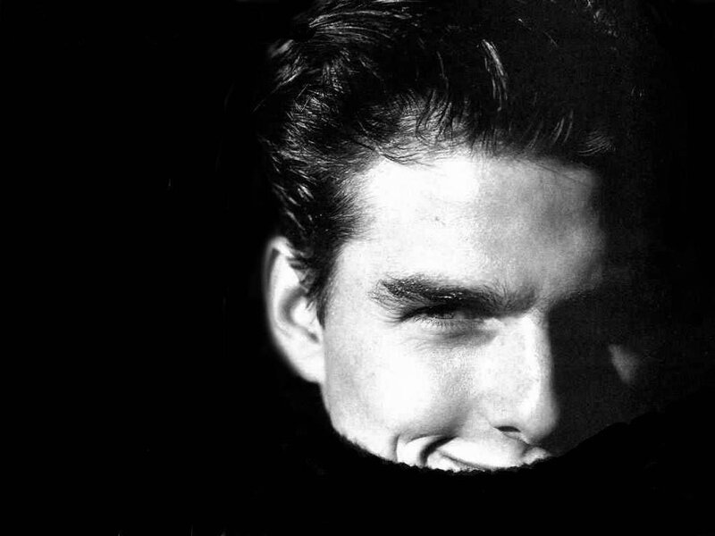 Tom Cruise black and white portrait