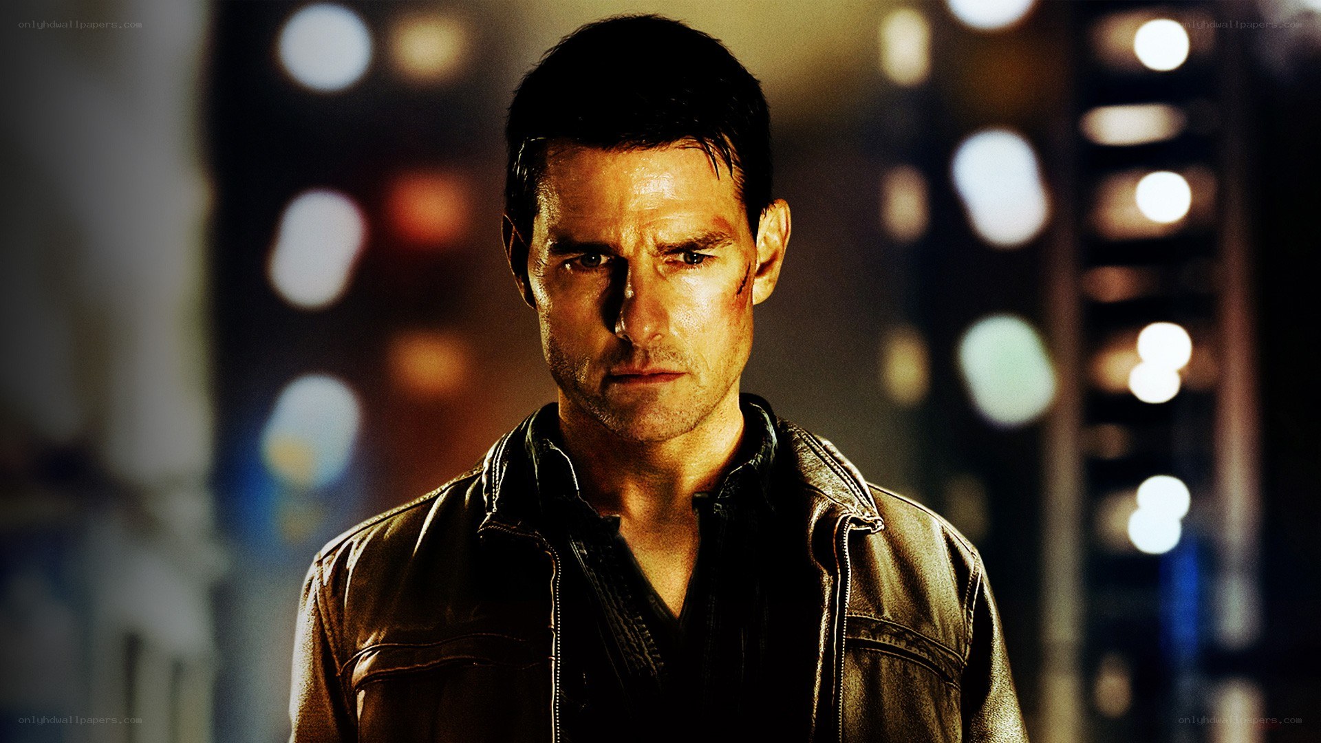 Tom Cruise in a leather jacket