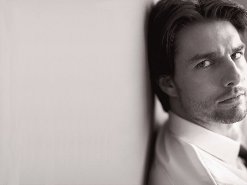 Tom Cruise in black and white