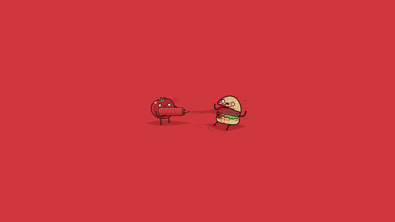 Tomato and Burger Characters