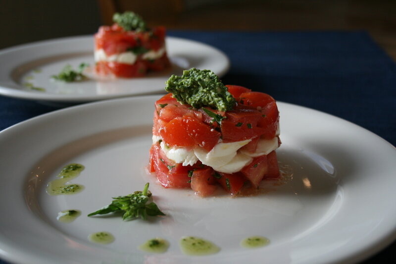 Tomato and mozzarella stack