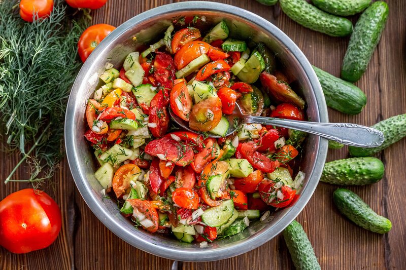 Tomato Cucumber Salad — Red