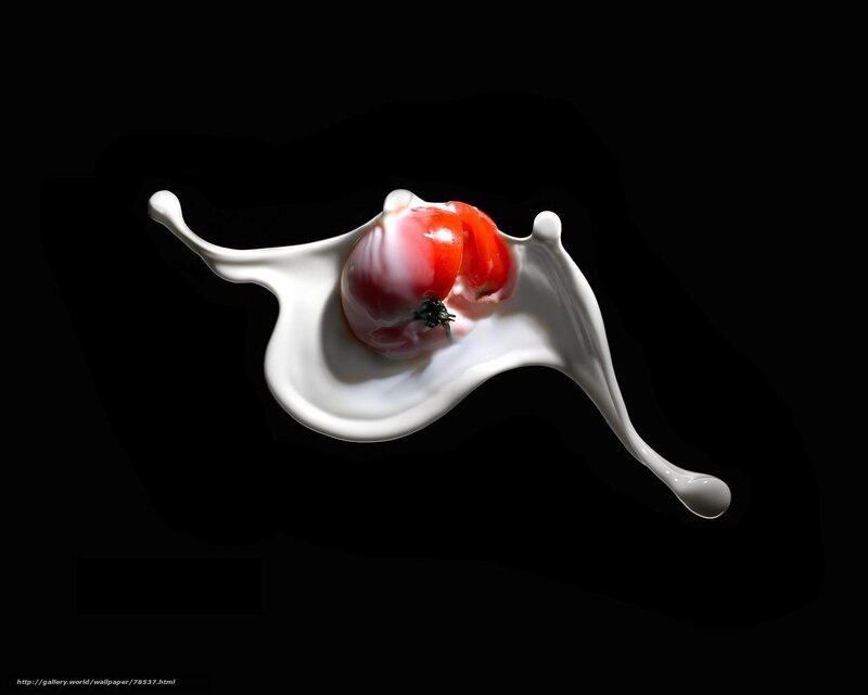 tomato in milk splash