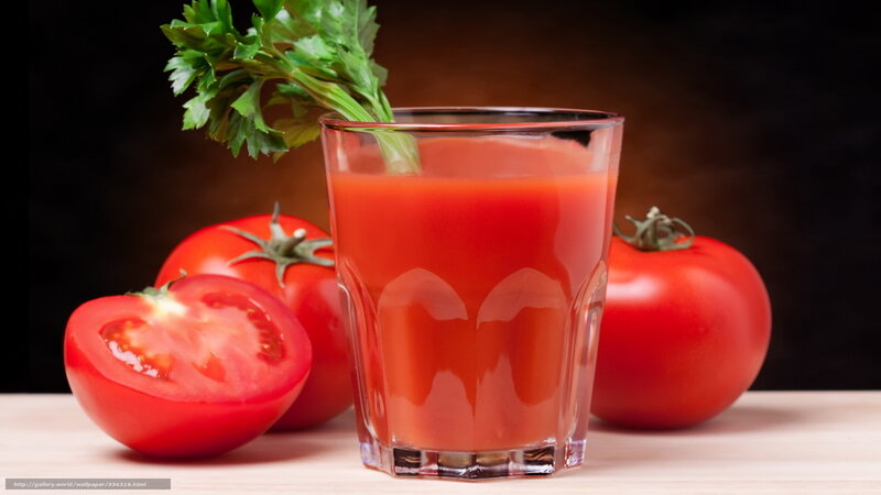 Tomato Juice in Glass — Red, Dramatic, Photograph, Tomatoes
