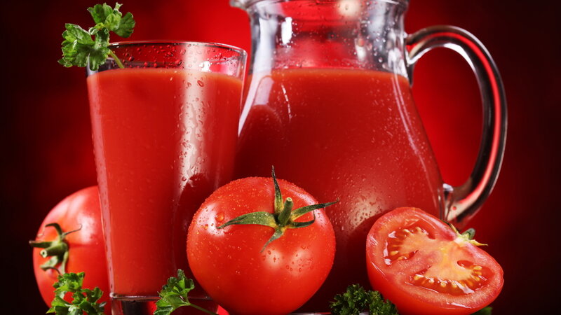 Tomato Juice in Glass — Red