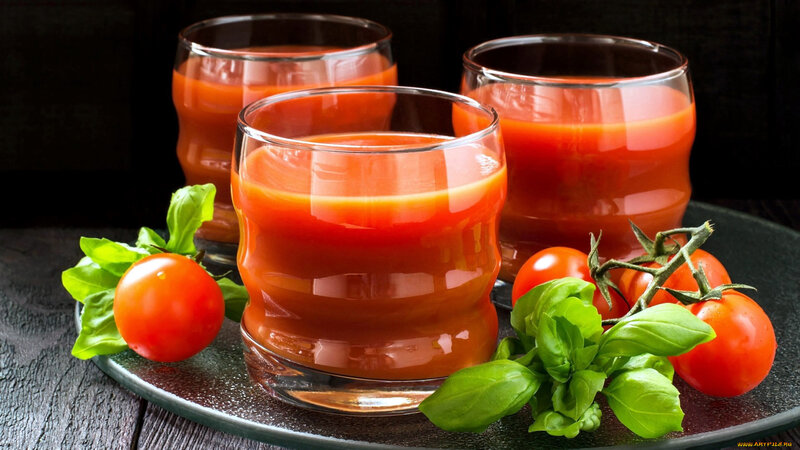 Tomato Juice in Glasses — Red, Dramatic