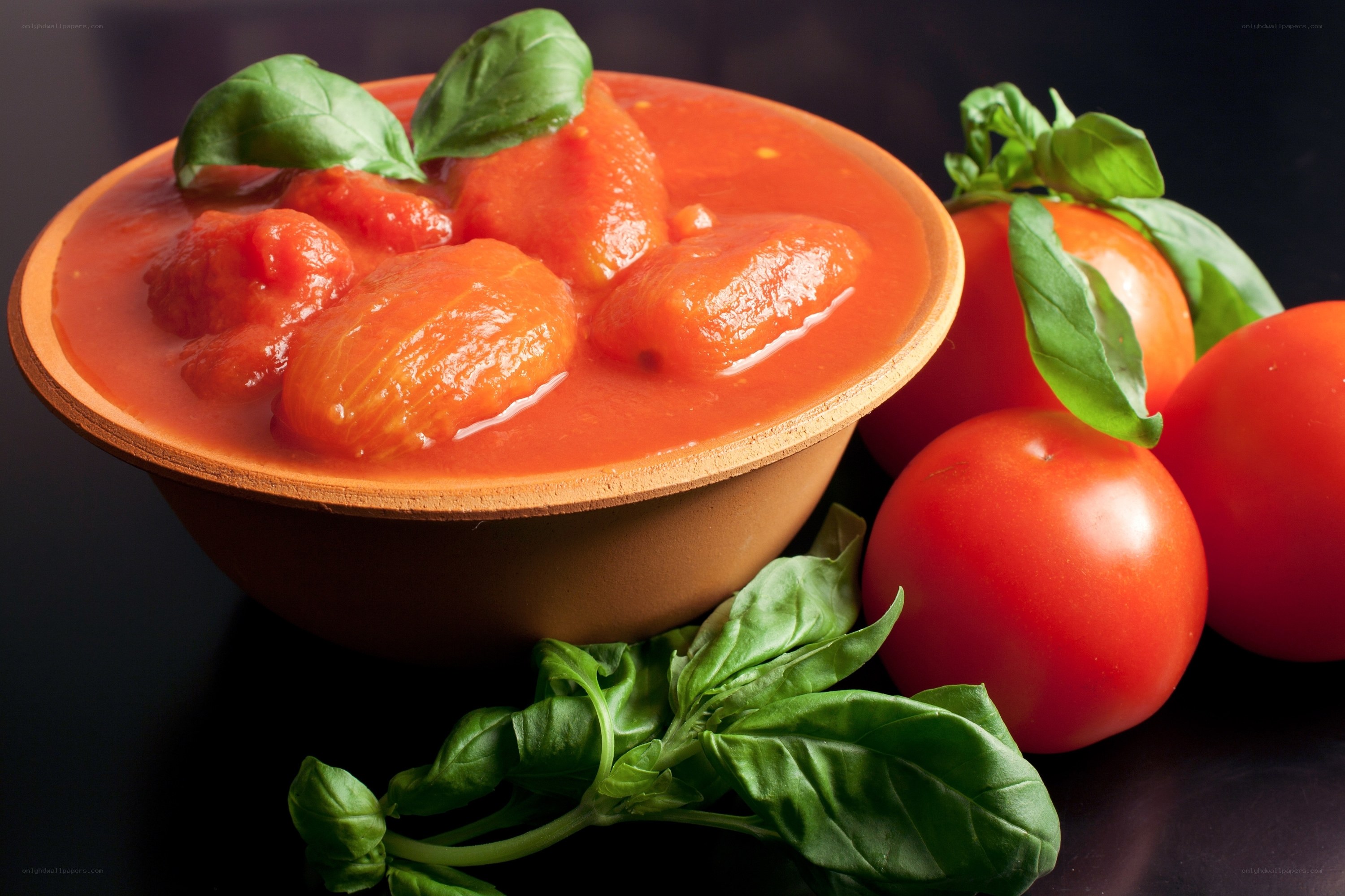 Tomato sauce with fresh basil