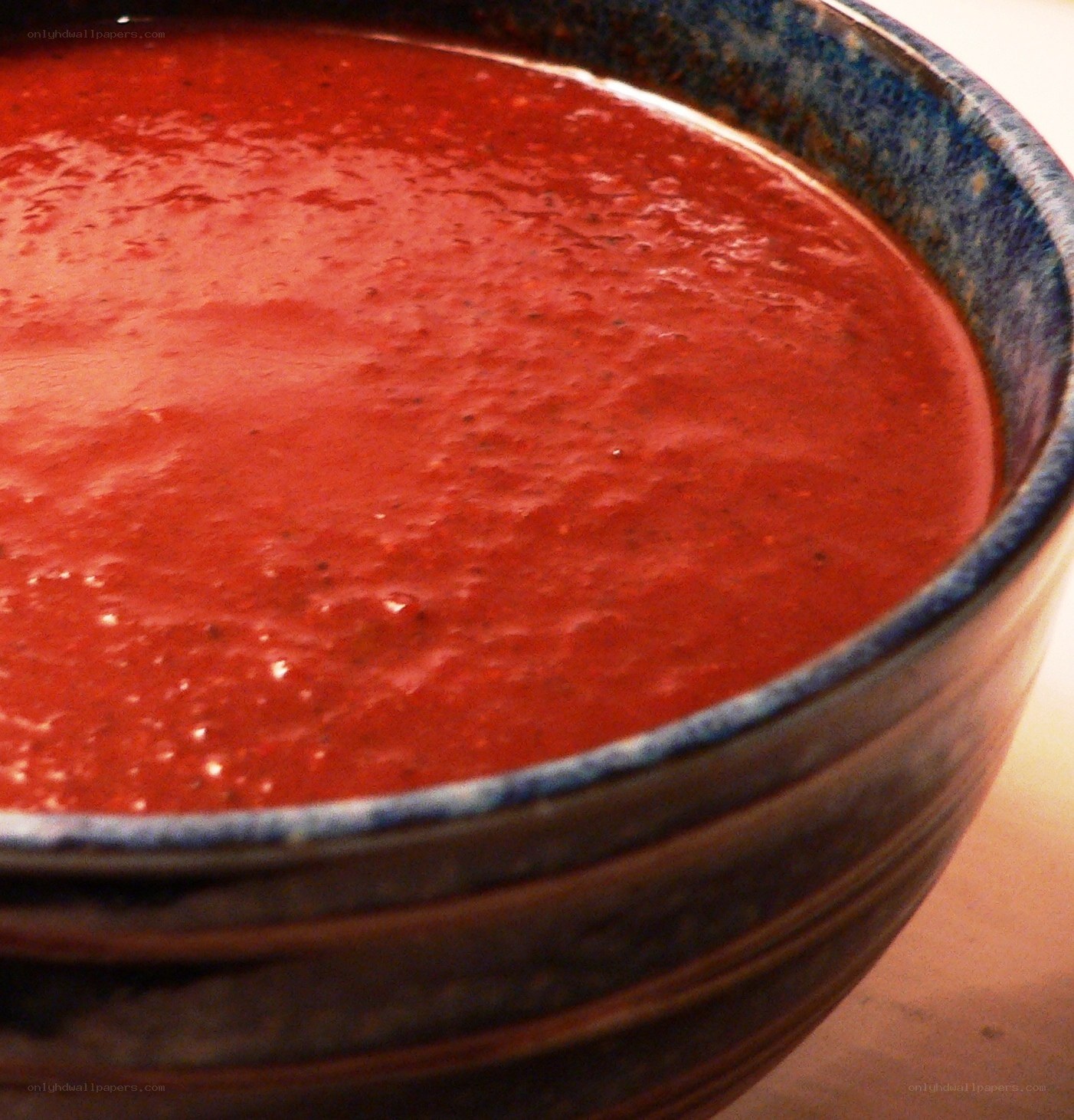 Tomato soup in a bowl