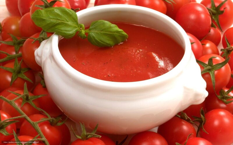 Tomato Soup in Bowl — Red