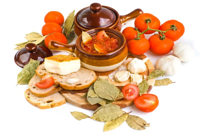 Tomato Soup with Bread — Red