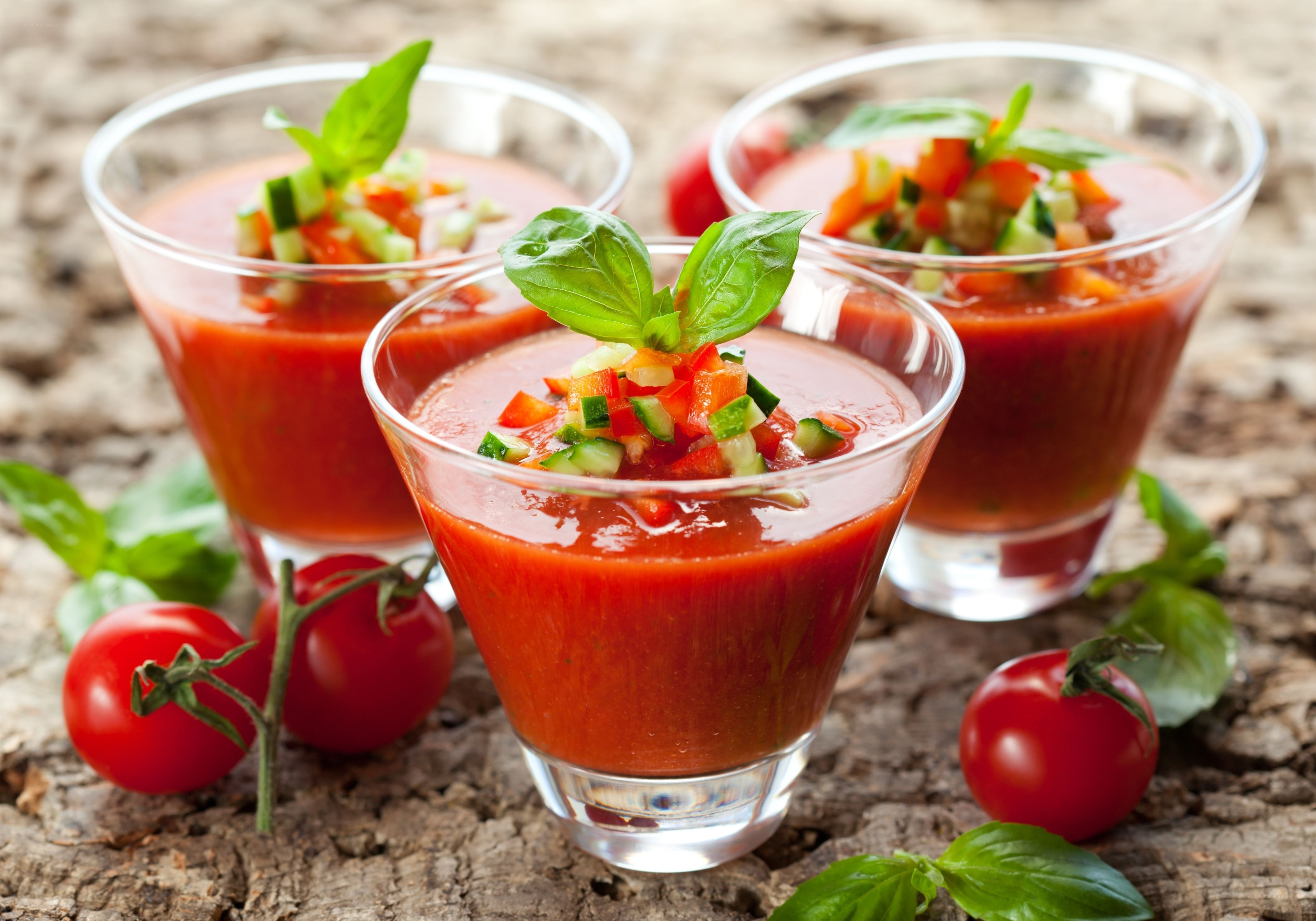 Tomato soup with fresh garnish