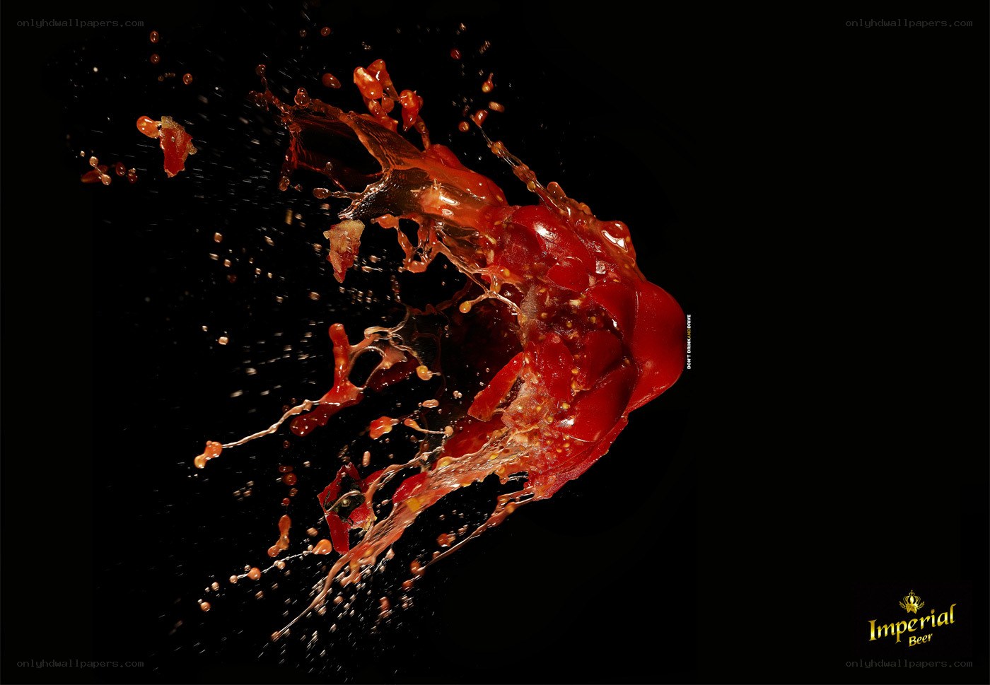 tomato splashing in slow motion